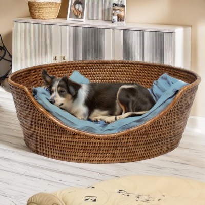 2020-09-1797 -  RATTAN SPLIT WEAVE 2 SIDED PET BED (MED) DIRECT FROM FACTORY EXPORTER IN ASIA TO IMPORTERS