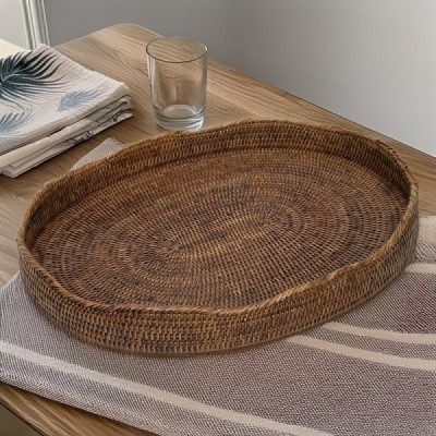 BO-22 -  RATTAN PYREX SALAD BOWL HOLDER (OVAL) LARGE IN FLOWER CURVE DIRECT FROM FACTORY EXPORTER IN ASIA TO IMPORTERS