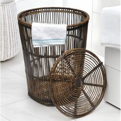 2023-11-2941 -  RATTAN THAI SURIN TALL ROUND LAUNDRY BASKET DIRECT FROM FACTORY EXPORTER IN ASIA TO IMPORTERS