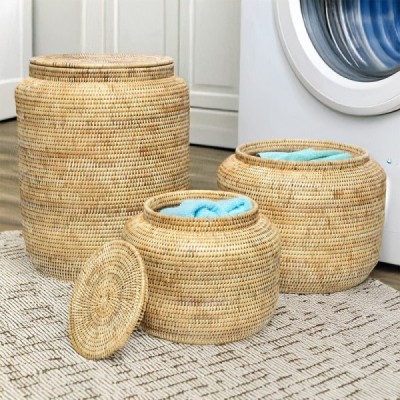 2023-10-2861 - RATTAN SET OF CURVED LAUNDRY 2023-10-2861 - RATTAN SET OF CURVED LAUNDRY