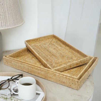 2023-01-2076 -  RATTAN AFRICAN TRAYS (SET OF 3) DIRECT FROM FACTORY EXPORTER IN ASIA TO IMPORTERS