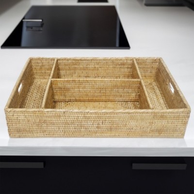 2023-01-2079 -  RATTAN AFRICAN LARGE COMPARTMENT TRAY DIRECT FROM FACTORY EXPORTER IN ASIA TO IMPORTERS