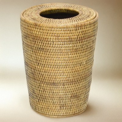 2023-07-2647 -  RATTAN WASTE BIN WITH OPEN DROP LID DIRECT FROM FACTORY EXPORTER IN ASIA TO IMPORTERS