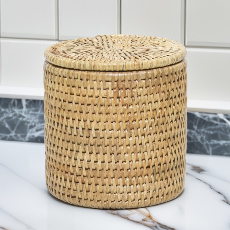 RATTAN Storage Basket with Leather Handle FROM RATTAN ISLAND FACTORY ...