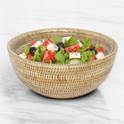 2024-06-3514 -  NATURAL ROUND RATTAN SALAD BOWL DIRECT FROM FACTORY EXPORTER IN ASIA TO IMPORTERS