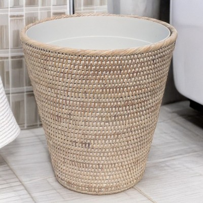 2018-009-608 -  WHITE WASH TRADITIONAL ROUND WASTE BASKET DIRECT FROM FACTORY EXPORTER IN ASIA TO IMPORTERS