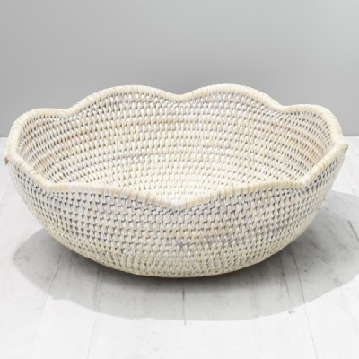 2023-07-2755 -  RATTAN SCALLOPED FRUIT BOWL DIRECT FROM FACTORY EXPORTER IN ASIA TO IMPORTERS