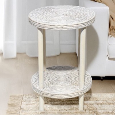 2024-10-3632 -  TWO TIER ROUND SIDE TABLE DIRECT FROM FACTORY EXPORTER IN ASIA TO IMPORTERS