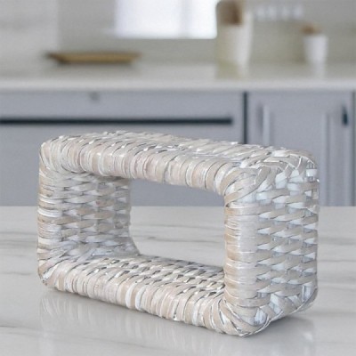 KI-65-WHITE - BURMA RATTAN SQUARE NAPKIN RING DIRECT FROM FACTORY EXPORTER IN ASIA TO IMPORTERS KI-65-WHITE - BURMA RATTAN SQUARE NAPKIN RING DIRECT FROM FACTORY EXPORTER IN ASIA TO IMPORTERS