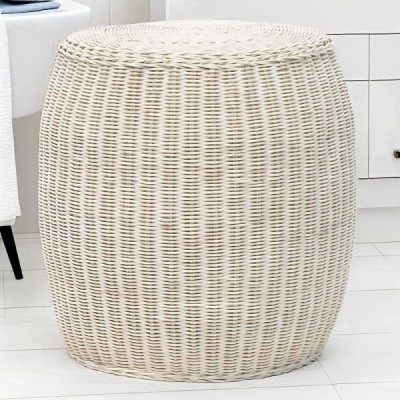 FU-CL-59-White -  RATTAN CORE BATHROOM DRESSING STOOL DIRECT FROM FACTORY EXPORTER IN ASIA TO IMPORTERS