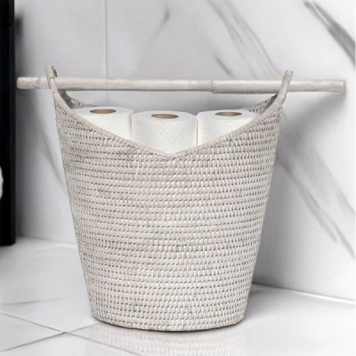 RD-0013-0117-W - TOILET ROLL DROP WITH RUSTIC RATTAN HANDLE DIRECT FROM FACTORY EXPORTER IN ASIA TO IMPORTERS RD-0013-0117-W - TOILET ROLL DROP WITH RUSTIC RATTAN HANDLE DIRECT FROM FACTORY EXPORTER IN ASIA TO IMPORTERS