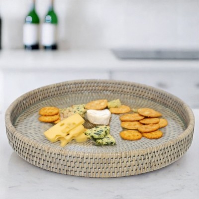 2023-01-2173 - RATTAN ROUND DRINKS TRAY 2023-01-2173 - RATTAN ROUND DRINKS TRAY