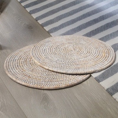 RD-0013-0086-W -  RATTAN ROUND PLACEMAT