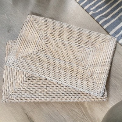 RD-0013-0087-W -  RATTAN RECTANGULAR PLACEMAT