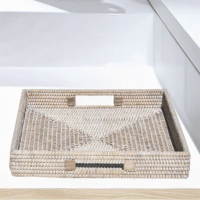 RD-0013-0102-W -  RATTAN SQUARE TRAY (M) DIRECT FROM FACTORY EXPORTER IN ASIA TO IMPORTERS