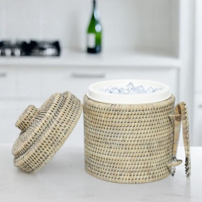 2023-06-2448-GREY - RATTAN CLASSIC ICE BUCKET WITH SERVING TONGS DIRECT FROM FACTORY EXPORTER IN ASIA TO IMPORTERS 2023-06-2448-GREY - RATTAN CLASSIC ICE BUCKET WITH SERVING TONGS DIRECT FROM FACTORY EXPORTER IN ASIA TO IMPORTERS