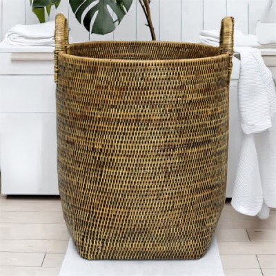 2023-07-2744 -  RATTAN TALL LAUNDRY DROP WITH HANDLES DIRECT FROM FACTORY EXPORTER IN ASIA TO IMPORTERS