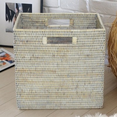 2023-06-2492-GREY - RATTAN STORAGE BASKET WITH INSERT HANDLE 2023-06-2492-GREY - RATTAN STORAGE BASKET WITH INSERT HANDLE