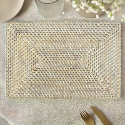 2023-06-2449-GREY -  RATTAN CLASSIC RECTANGULAR PLACEMAT DIRECT FROM FACTORY EXPORTER IN ASIA TO IMPORTERS