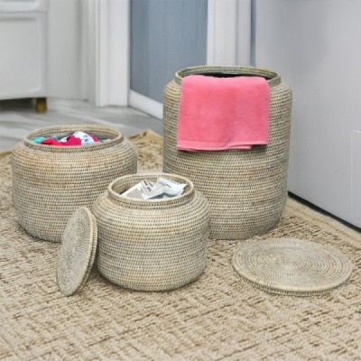 2023-10-2860 - RATTAN SET OF CURVED LAUNDRY 2023-10-2860 - RATTAN SET OF CURVED LAUNDRY