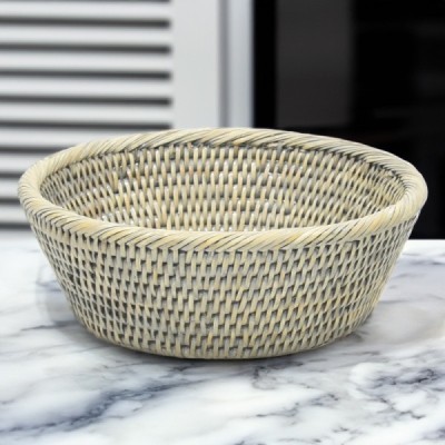 2023-06-2463-GREY -  RATTAN ROUND BREAD BASKET DIRECT FROM FACTORY EXPORTER IN ASIA TO IMPORTERS