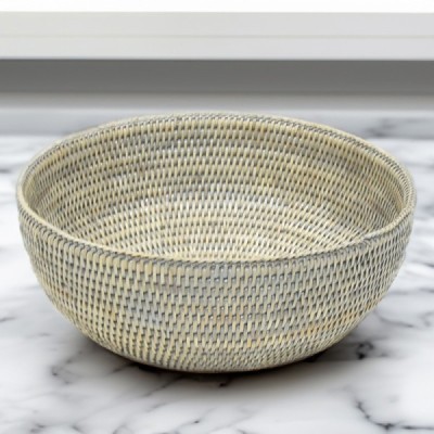 2023-06-2465-GREY -  RATTAN ROUND SALAD BOWL ( LARGE ) DIRECT FROM FACTORY EXPORTER IN ASIA TO IMPORTERS