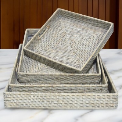 2023-06-2499-GREY -  RATTAN SQUARE TRAY ( MEDIUM ) DIRECT FROM FACTORY EXPORTER IN ASIA TO IMPORTERS