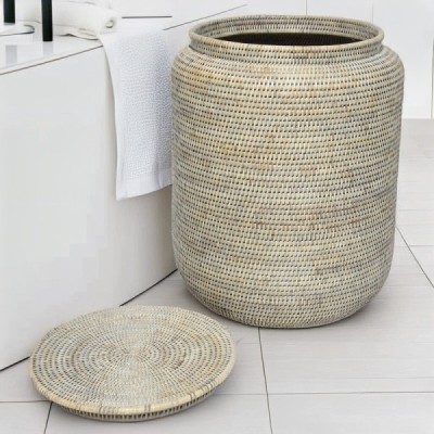 2023-10-2869 -  RATTAN CURVED LAUNDRY WITH LID DIRECT FROM FACTORY EXPORTER IN ASIA TO IMPORTERS