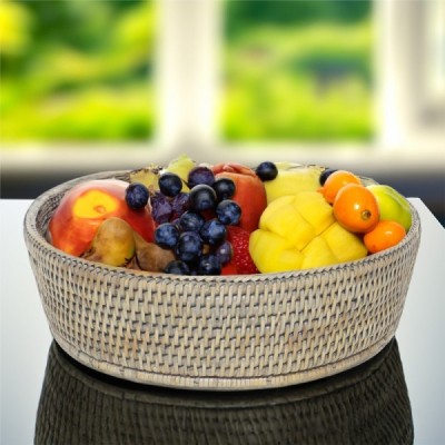 2023-11-2956 -  RATTAN GREY FRUIT BOWL DIRECT FROM FACTORY EXPORTER IN ASIA TO IMPORTERS