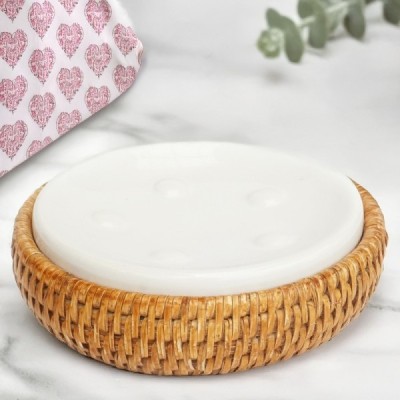 2020-09-1553 - RATTAN SOAP DISH WITH CERAMIC DIRECT FROM FACTORY EXPORTER IN ASIA TO IMPORTERS 2020-09-1553 - RATTAN SOAP DISH WITH CERAMIC DIRECT FROM FACTORY EXPORTER IN ASIA TO IMPORTERS