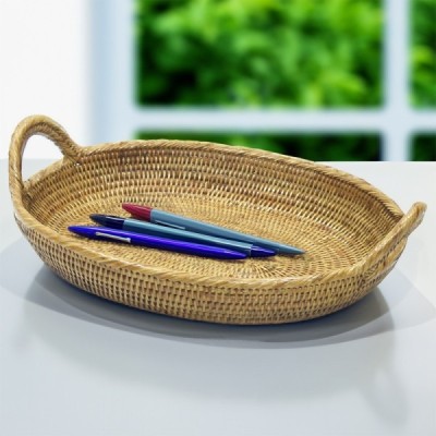 2023-06-2550-HONEY -  RATTAN OVAL BASKET WITH HANDLE - L DIRECT FROM FACTORY EXPORTER IN ASIA TO IMPORTERS