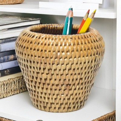 2024-01-3100 - WARM HONEY WASHED RATTAN PEN POT DIRECT FROM FACTORY EXPORTER IN ASIA TO IMPORTERS 2024-01-3100 - WARM HONEY WASHED RATTAN PEN POT DIRECT FROM FACTORY EXPORTER IN ASIA TO IMPORTERS
