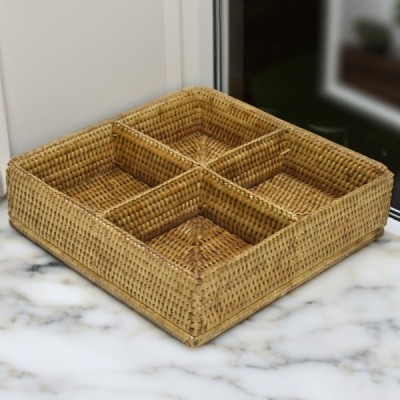 2023-07-2621 -  RATTAN SQUARE COMPARTMENT TRAY DIRECT FROM FACTORY EXPORTER IN ASIA TO IMPORTERS