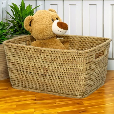 2023-07-2657 -  RATTAN ROUNDED CORNER STORAGE BASKET DIRECT FROM FACTORY EXPORTER IN ASIA TO IMPORTERS