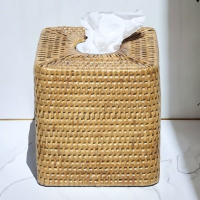 2024-01-3067 -  ROUNDED CORNDER RATTAN TISSUE HOLDER DIRECT FROM FACTORY EXPORTER IN ASIA TO IMPORTERS