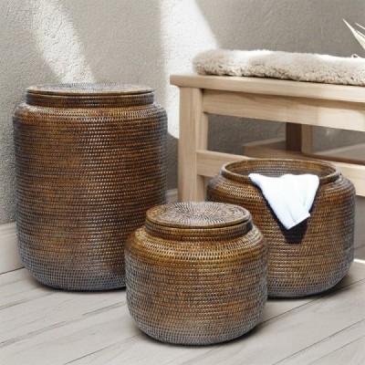 2023-10-2859 - RATTAN SET OF CURVED LAUNDRY 2023-10-2859 - RATTAN SET OF CURVED LAUNDRY