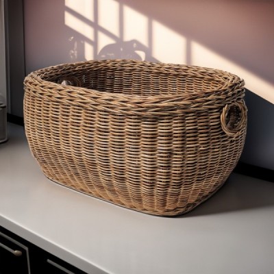 DOUBLE-005 -  TWO TIME WICKER WOVEN HONEY FAMILY BASKET DIRECT FROM FACTORY EXPORTER IN ASIA TO IMPORTERS