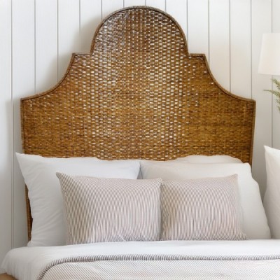 2024-07-3559 -  LIGHT BROWN ALFRESCO BED HEADBOARD WITH CHEST WEAVE DIRECT FROM FACTORY EXPORTER IN ASIA TO IMPORTERS