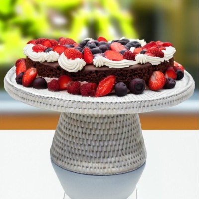 2023-06-2285 -  MEDIUM RATTAN CAKE STAND DIRECT FROM FACTORY EXPORTER IN ASIA TO IMPORTERS