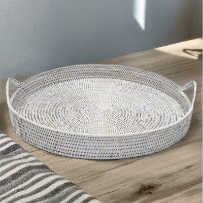 2023-06-2292 -  LARGE RATTAN ROUND TRAY WITH HANDLE DIRECT FROM FACTORY EXPORTER IN ASIA TO IMPORTERS