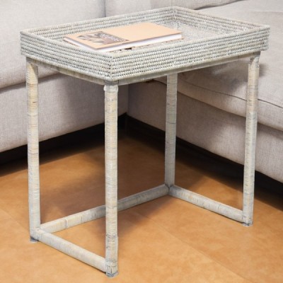 2024-01-3083 -  WHITE RATTAN SIDE COFFEE TABLE DIRECT FROM FACTORY EXPORTER IN ASIA TO IMPORTERS