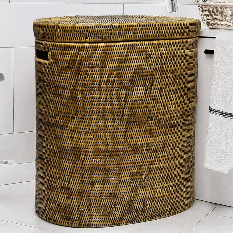 RATTAN ISLAND RATTAN STORAGE BASKET WITH INSERT HANDLE DIRECT FROM