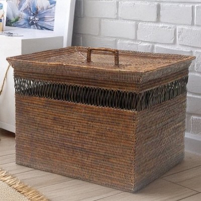 LA-26 - RATTAN LAUNDRY BASKET WITH CRISS CROSS WEAVING DIRECT FROM FACTORY EXPORTER IN ASIA TO IMPORTERS LA-26 - RATTAN LAUNDRY BASKET WITH CRISS CROSS WEAVING DIRECT FROM FACTORY EXPORTER IN ASIA TO IMPORTERS