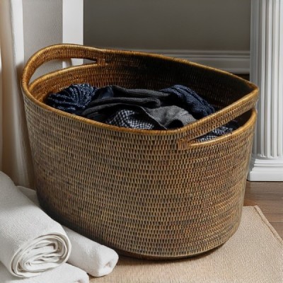 LA-83 -  RATTAN ROUNDED LAUNDRY BASKET FRANCE (EXTRA LARGE) DIRECT FROM FACTORY EXPORTER IN ASIA TO IMPORTERS