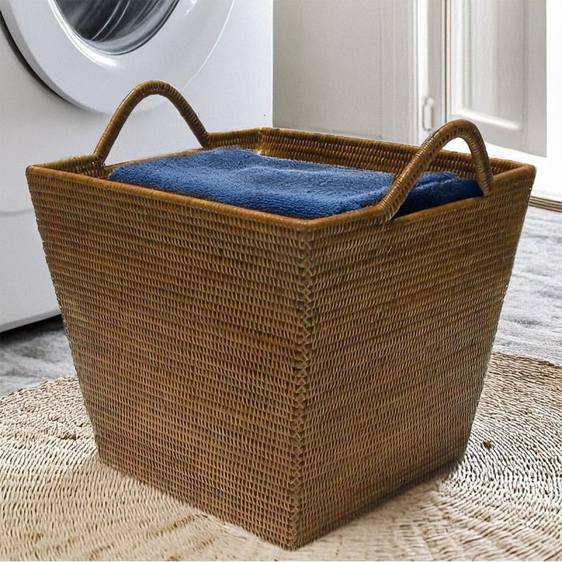 RATTAN RATTAN MEDIUM SIZE TRAY WITH INSERT HANDLES (ONLY SMALLER OF