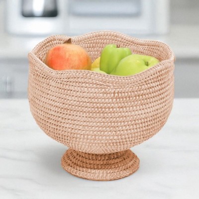 2024-11-4082 -  RATTAN FLOWER SHAPED FRUIT BASKET DIRECT FROM FACTORY EXPORTER IN ASIA TO IMPORTERS