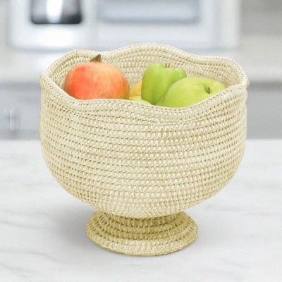 2024-11-4231 -  RATTAN FLOWER SHAPED FRUIT BASKET DIRECT FROM FACTORY EXPORTER IN ASIA TO IMPORTERS