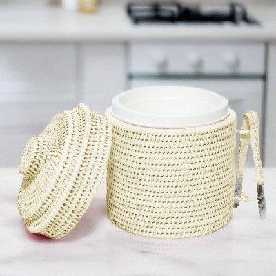 2024-11-4247 -  RATTAN ICE BUCKET WITH TONGS DIRECT FROM FACTORY EXPORTER IN ASIA TO IMPORTERS