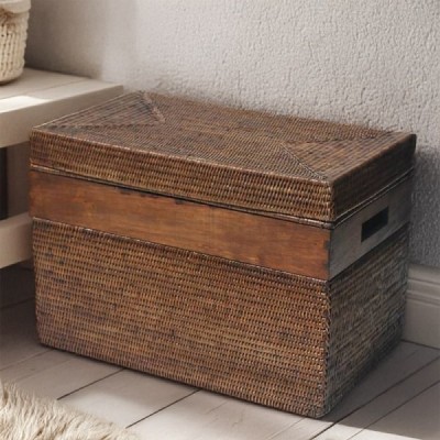 2019-03-1428 -  RATTAN BROWN STORAGE BOX WITH WOOD INSERT DIRECT FROM FACTORY EXPORTER IN ASIA TO IMPORTERS