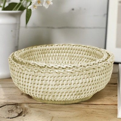 2024-11-4270 -  RATTAN OVAL BREAD BOWL  (SET/2) DIRECT FROM FACTORY EXPORTER IN ASIA TO IMPORTERS